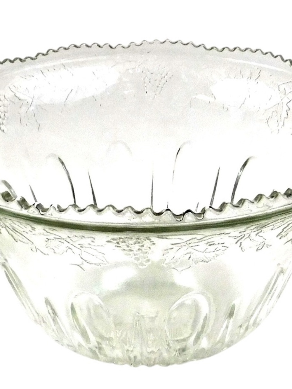 Indiana Glass Clear Pressed Glass Bowl with Grape Motif